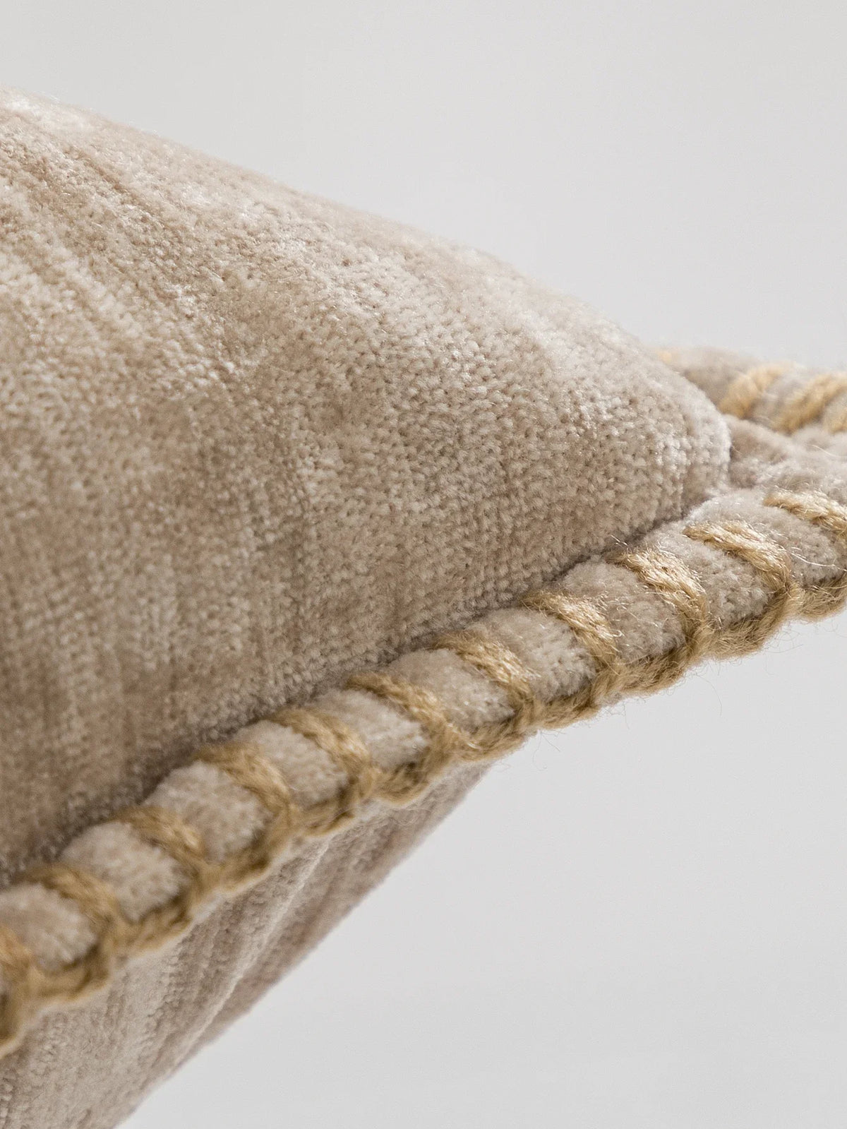 Pink Chenille Cushion Cover with Stitched Edge