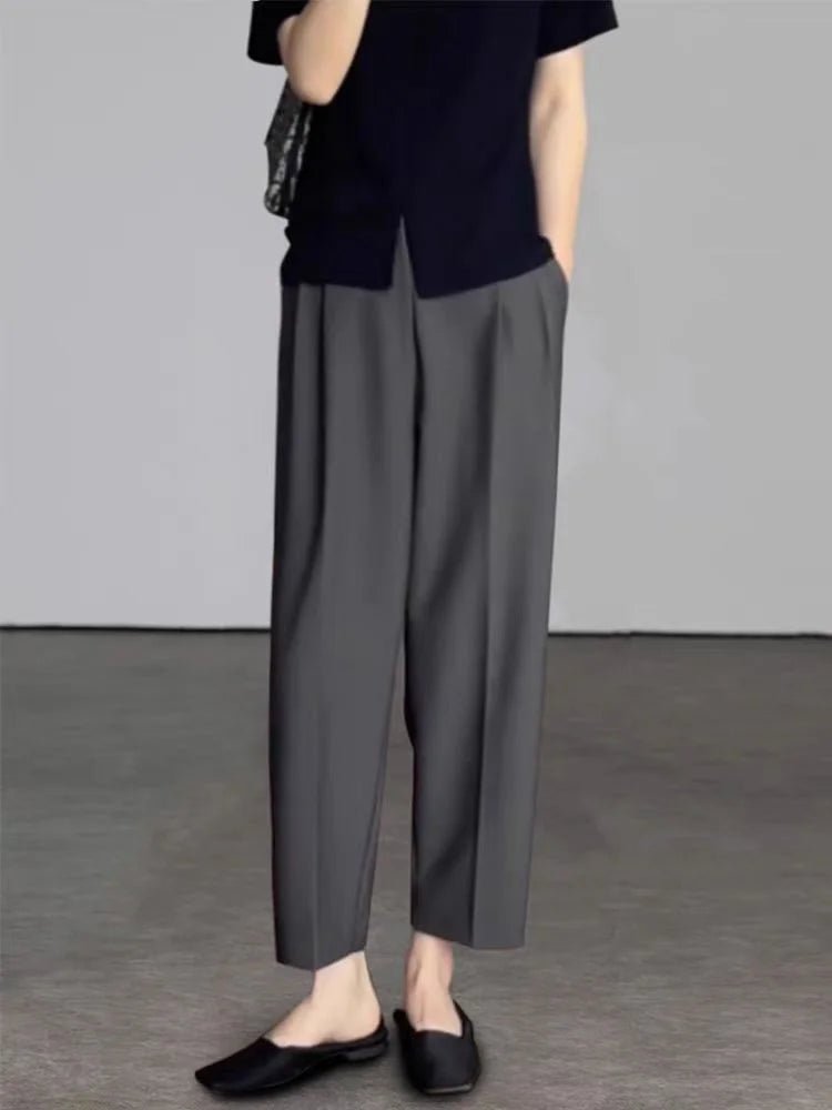 Botvotee Women's Office Harem Pants — High Waist Ankle Length Trousers with Pockets