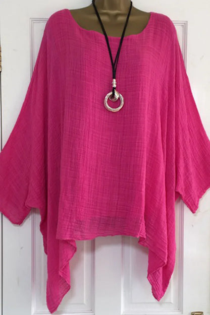Women's Batwing Sleeve Solid Blouse — 3/4 Sleeve Casual Elegant Top