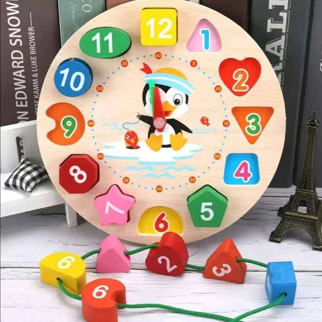 Montessori Toy Wooden Building Blocks Early Learning Educational Toys Color Shape Match Kids Puzzle Toys For Children Boys Girls