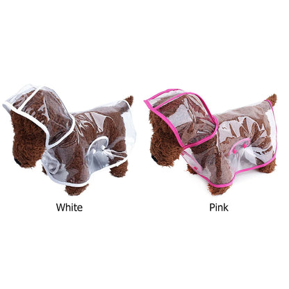 Transparent Dog Raincoat Poncho – Waterproof Fashion Rain Costume for Large Dogs