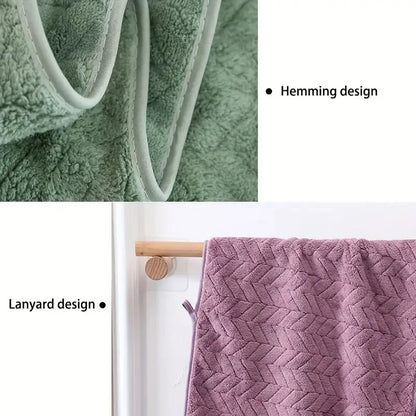 Thick Coral Velvet Bath & Beach Towel, Soft Absorbent
