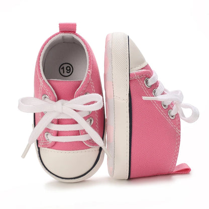 0-18 Months Baby Canvas Classic Sports Shoes Newborn Boys and Girls Printed Star First Walkers Shoes Infant Anti slip Baby Shoes