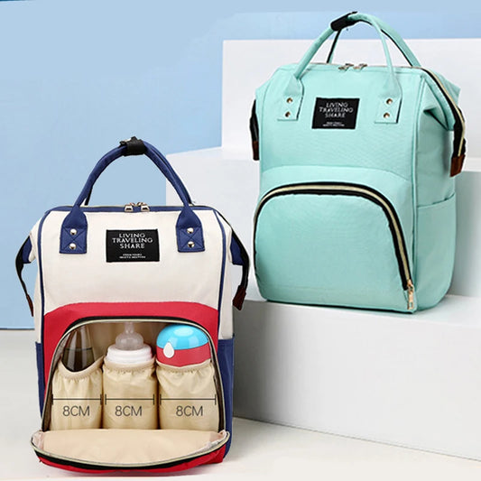Large Capacity Canvas Diaper Bag, Thermal Insulation