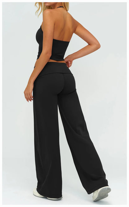 Women’s Loose Wide-Leg Sports Leggings — Slim Fit Running Trousers