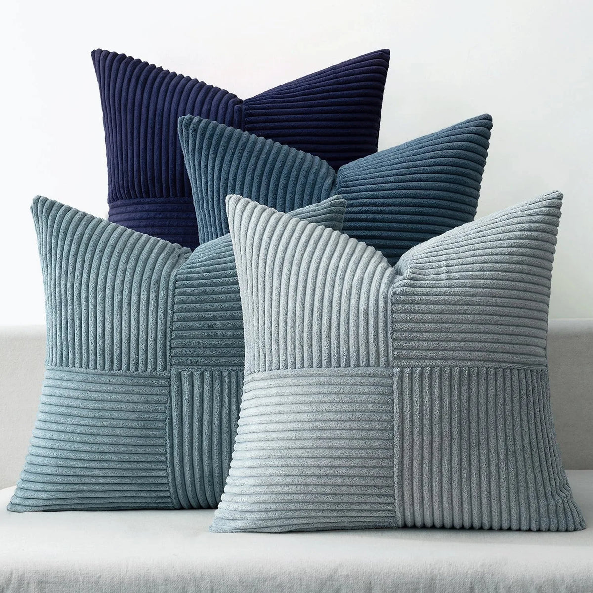 Striped Patchwork Corduroy Cushion Cover