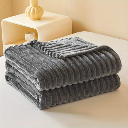 Luxurious Faux Rabbit Fur Throw Blanket Super Soft Thickened Flannel All-Season Multifunctional for Sofa Bed Travel Pet