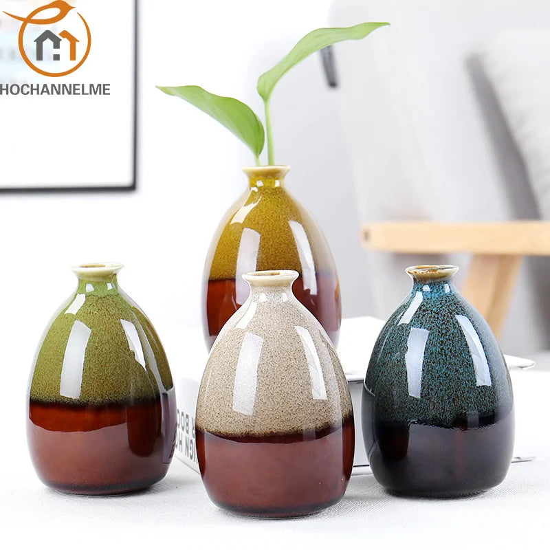 Modern Ceramic Flower Vase — Glazed Decorative Home Accent for Green Plants & Florals