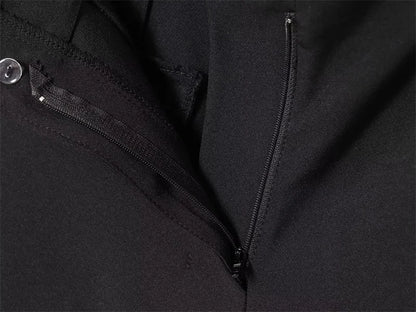 Women's Black Cropped Casual Shorts — Simple Summer Commuter Shorts