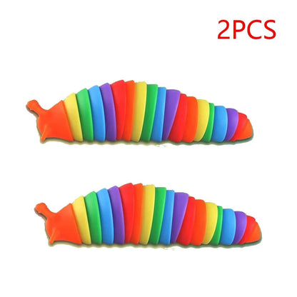 Fidget Slug Toy for children 18cm 3D Colorful Sensory Slug Relieves Fun Decompression Toy Creative Twist Caterpillar Fidget Toys