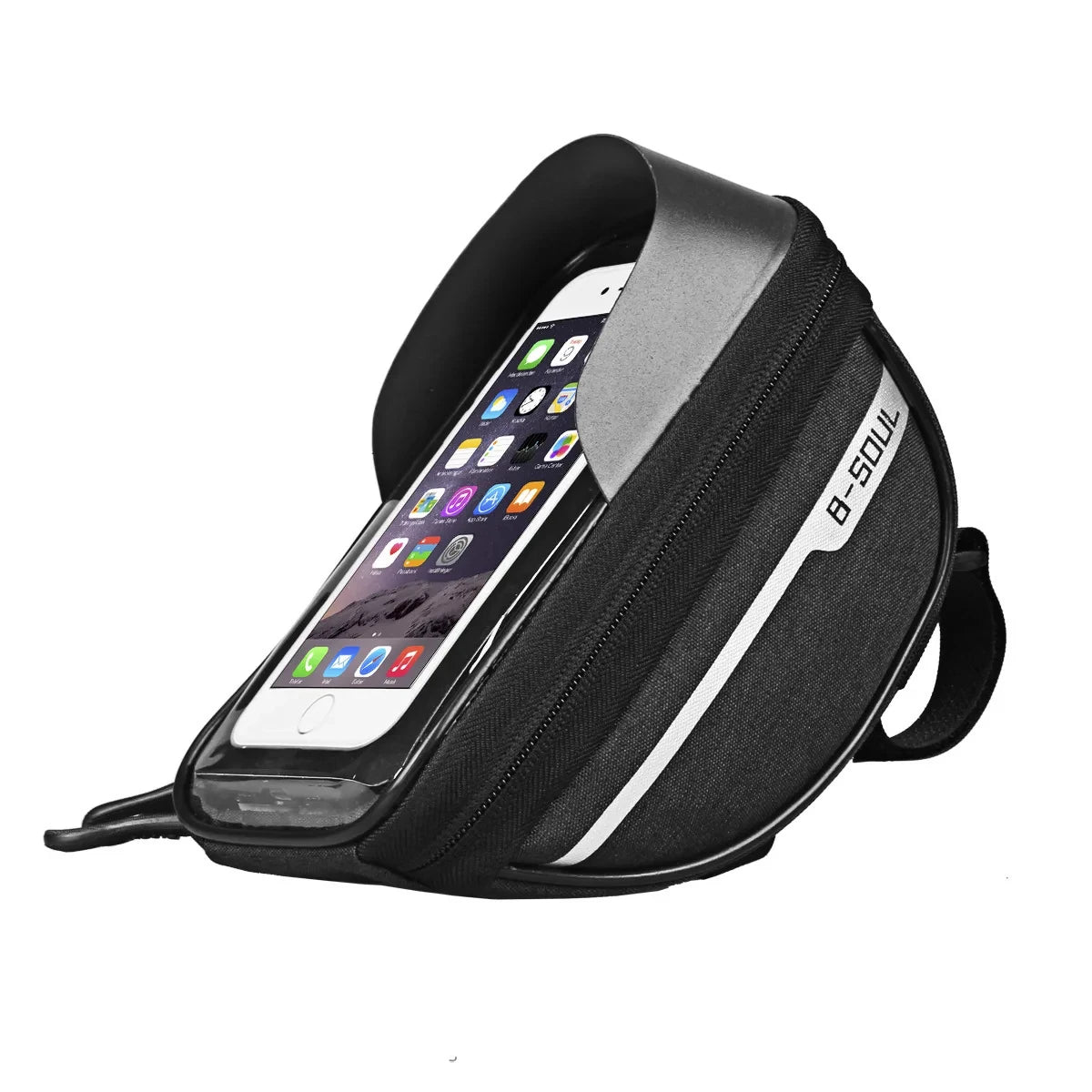 Waterproof Touch Screen Bike Handlebar Bag with Sun Shade Cover 1L Polyester Cycling Phone Pouch