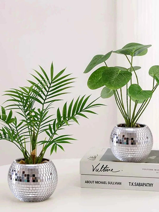 1pc Round Glass Vase Living Room Ornament Shop Atmosphere Decoration Room Pendant Crafts,