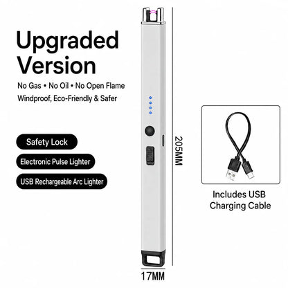 Electric Arc Candle Lighter – USB Rechargeable, Windproof Flameless Plasma, Long Reach & LED Display