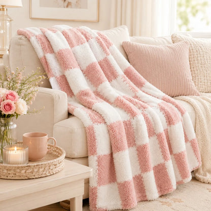 [Holiday Gifts] 1pc of Colorful Plaid Flannel Blanket, Thickened Material, Suitable for Office Nap Blankets, Summer Throw Blankets, Double Bed Sheets, Outdoor Camping, Holiday Gifts, Multi-purpose Blankets, Soft and Skin-frie