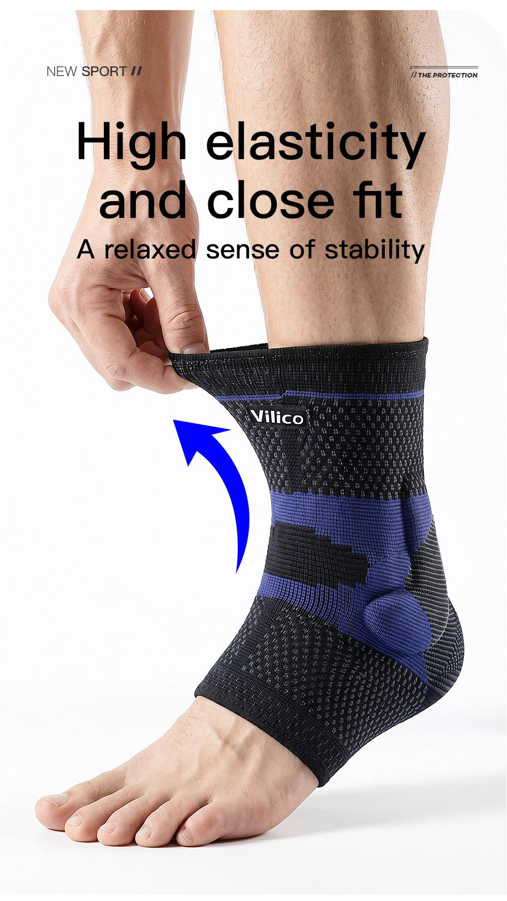 Lightweight High Elastic Fitted Ankle Brace, Shock Absorption Pressure Relief for Daily Sports, Anti-Sprain Ankle Protection Sle