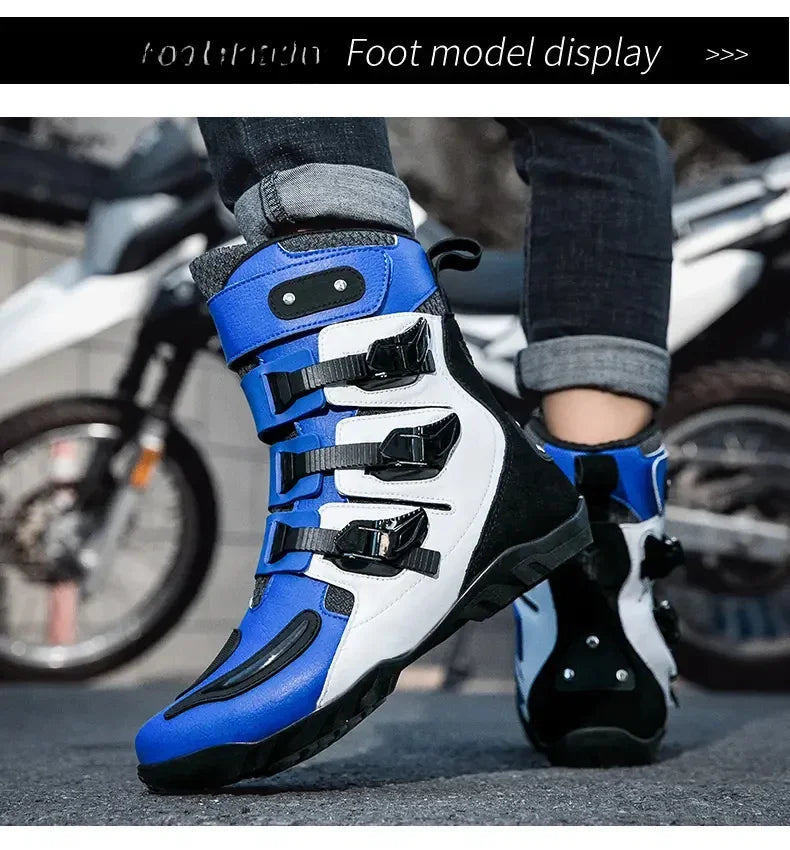 New Waterproof Men's Dirt Bike Shoes Men's Motorcycle Boots New Comfortable Leather Protective Boots Anti-slip Wear-resistant