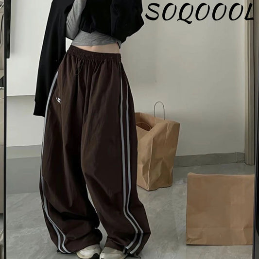 Pantalon cargo Y2K pour femme — Pantalon de jogging ample et large style streetwear vintage