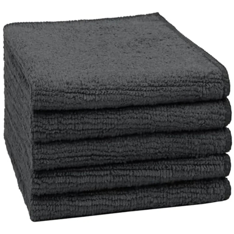 5-Pack Microfiber Face Towels & Washcloths — Bathroom, Hotel & Spa