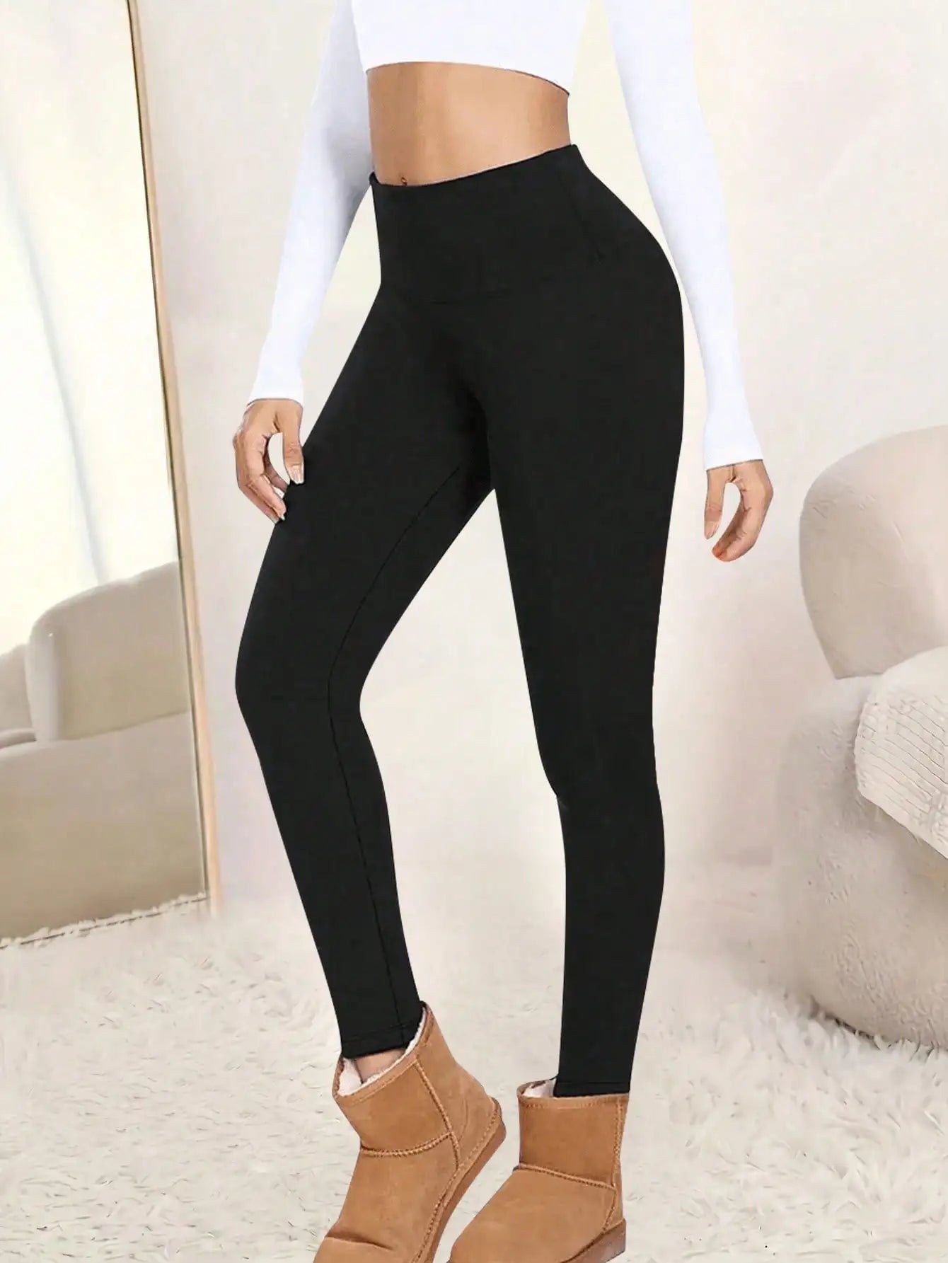 Women's Thermal High Waist Leggings — Thick Warm Fleece Yoga Pants for Winter Sports