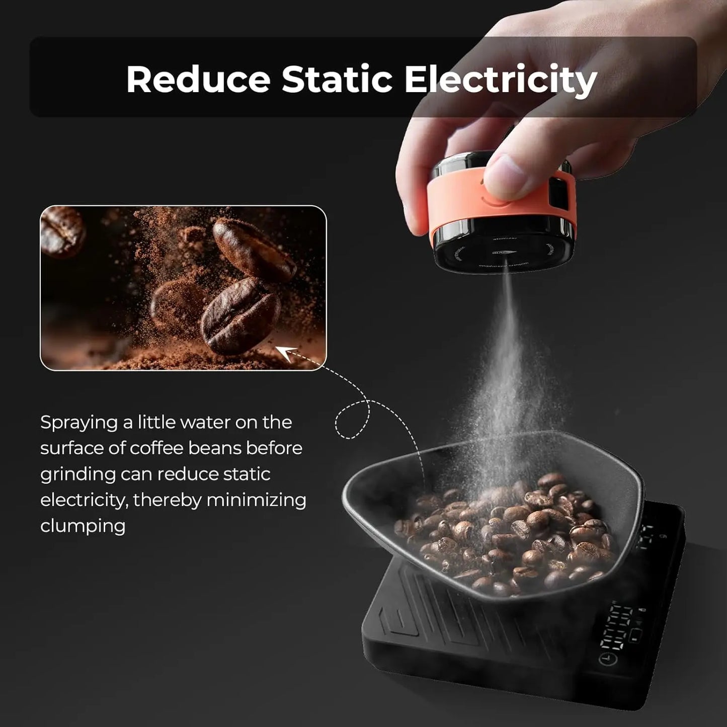 IKAPE Coffee Bean Atomizer | 20ml Anti-Static Spray Bottle Espresso Accessory & Gift