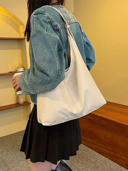 Large Capacity Solid Color Shoulder & Tote Bag