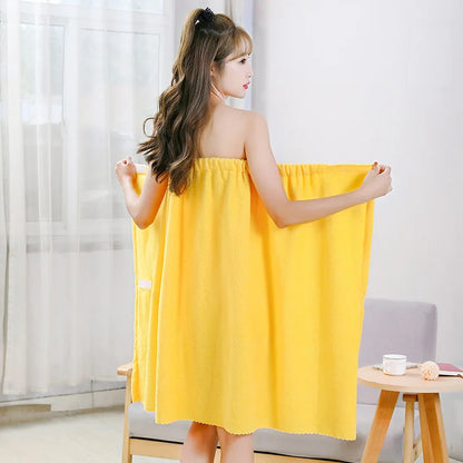 Womens Bath Towels Girls Wearable 135x80cm Fast Drying Bathing Beach Spa