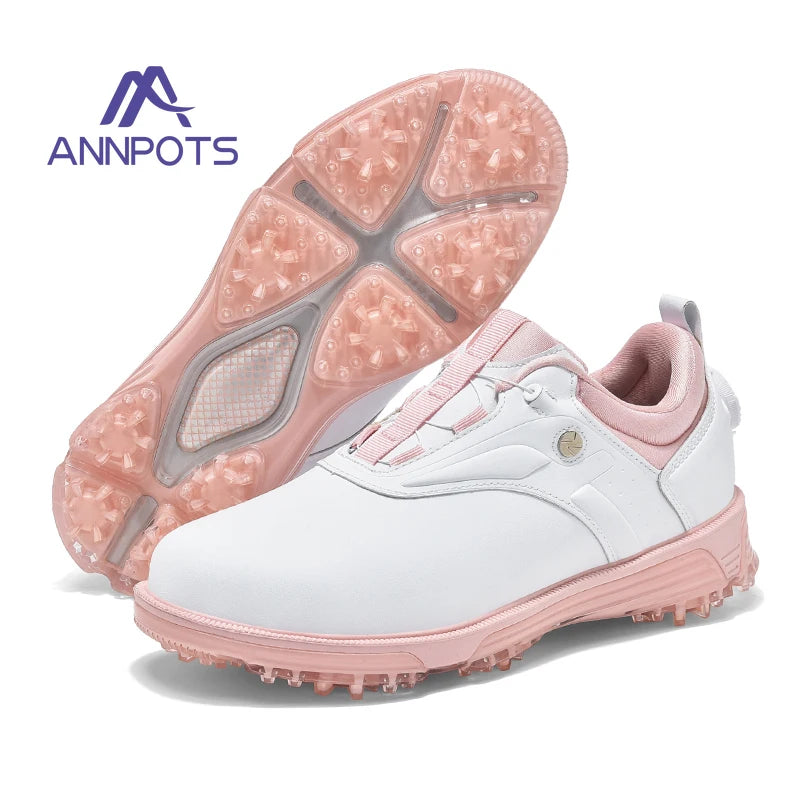 Professional Spikeless Golf Shoes Women Waterproof Ankle Supplies Golfing Shoes Non Slip Comfortable Man Walking Golf Sneaker