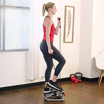 Mini Steppers with Digital Monitor and Resistance Bands, Compact Low-Impact Cardio Machines for Home Workouts