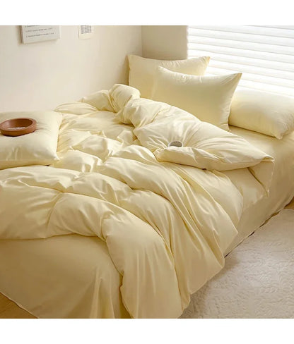 Solid Cotton Bedding Set | Duvet Cover & Sheet