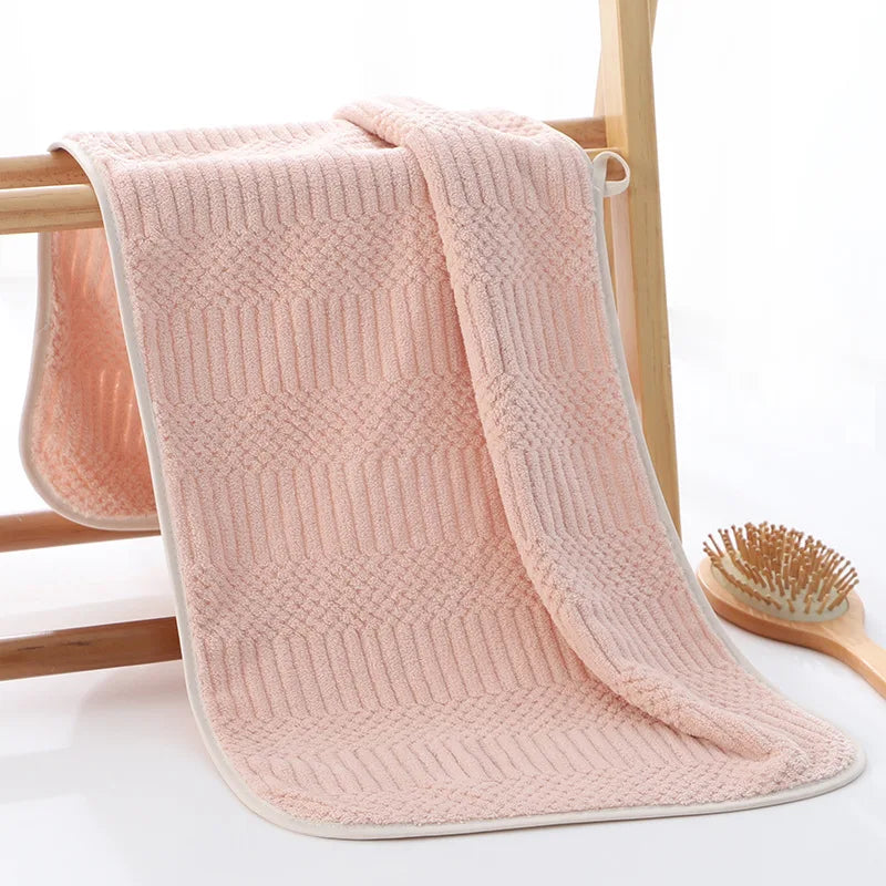 5-Piece Coral Fleece Lucky Grid Towel Set — Quick-Drying