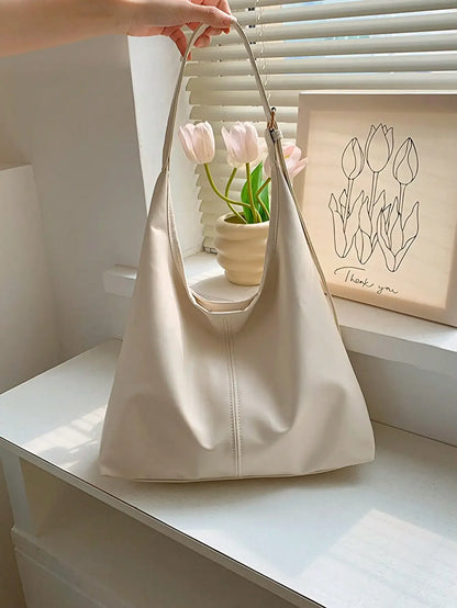 Large Capacity Solid Color Shoulder & Tote Bag