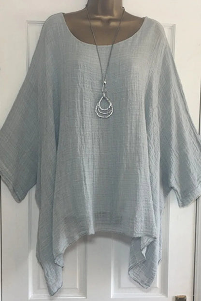 Women's Batwing Sleeve Solid Blouse — 3/4 Sleeve Casual Elegant Top