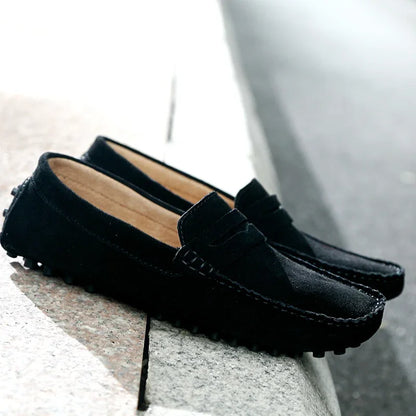 Men's Handmade Suede Genuine Leather Loafers | Slip-On Driving Moccasins