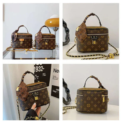 Letter-Printed Bucket Bag, Versatile Crossbody