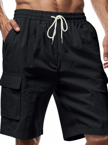 Men's Linen Drawstring Elastic Waist Work Pants — Breathable Casual All-Match Trousers