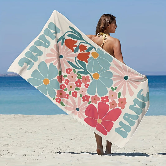 Serviette de plage personnalisée avec nom et logo — Cadeau personnalisé