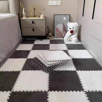 30*30CM Soft Plush Kids Carpet Baby Play Mat 10PCS Puzzle Carpet Warm Playmat Interlocking Exercise Tiles Foam Children's Mat