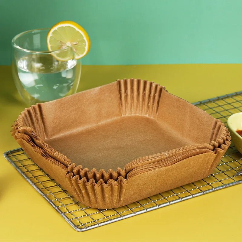 50-Pack Disposable Air Fryer Paper Liners, Non-Stick Square