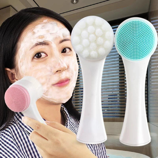 Double-Sided Silicone Facial Cleansing Brush