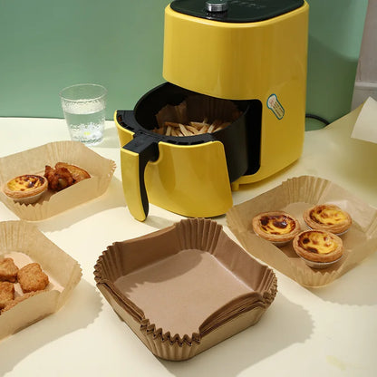 50-Pack Disposable Air Fryer Paper Liners, Non-Stick Square