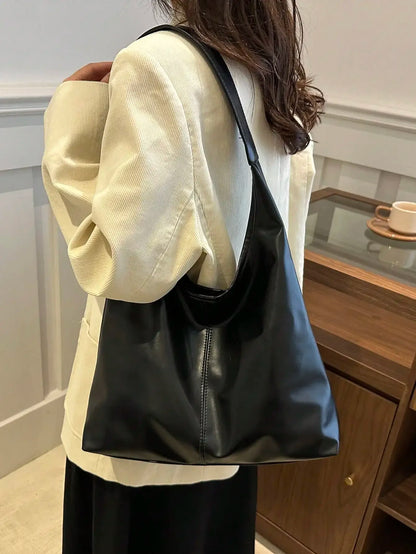 Large Capacity Solid Color Shoulder & Tote Bag
