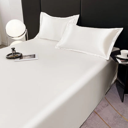 High-end Mulberry Silk Bed Sheet and Pillowcase or Only A Bedsheet Luxury Stain Silky Bed Sheet Set Queen Beautify Skin Bedsheet