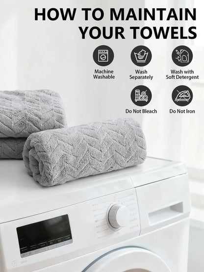 Luxury Towel Set 35x75cm Ultrafine Fiber High Absorbency Quick Dry Towels