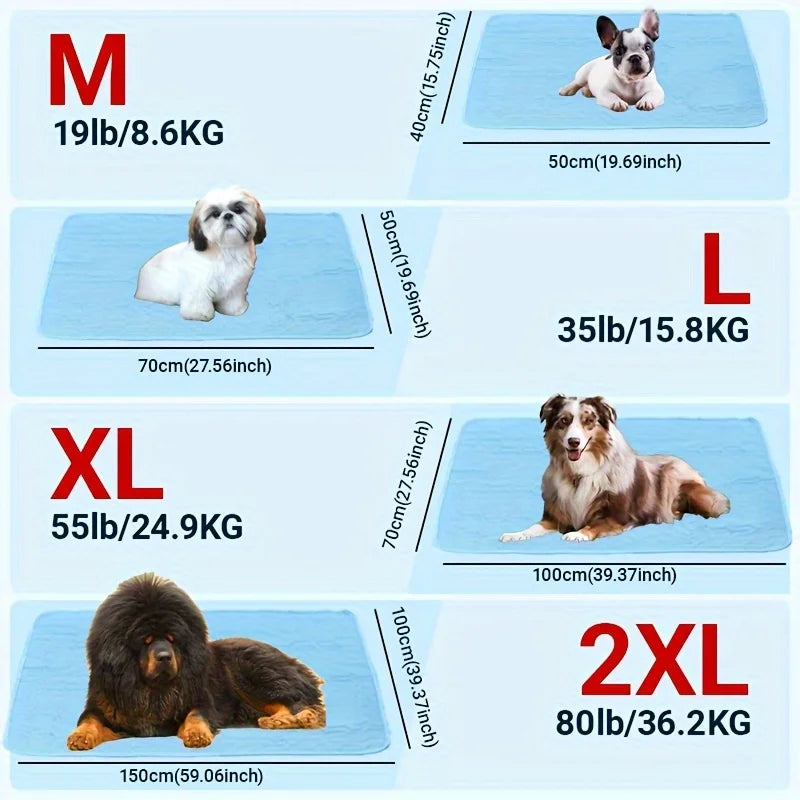 Ice-Cool Pet Cooling Mat & Bed — Breathable Sweat-Absorbent Fabric for Small, Medium & Large Pets