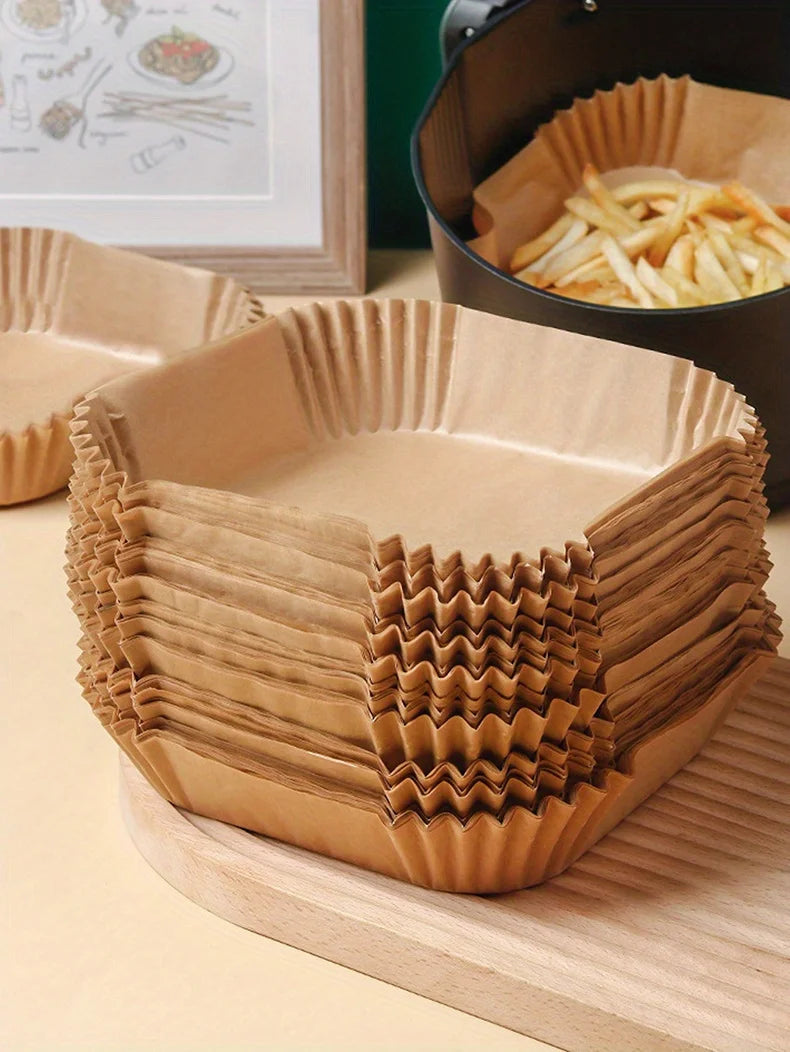 50-Pack Non-Stick Air Fryer Liners for Baking & Microwave Ovens