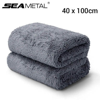 Coral Velvet Car Wash Towel, 40x100cm No-Hem