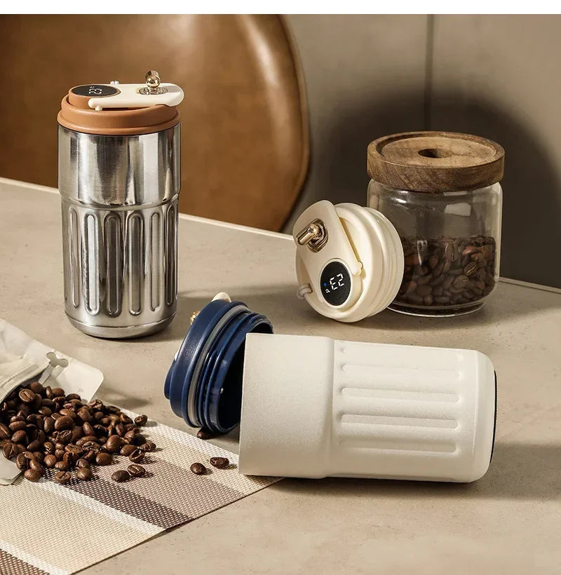 Smart Temperature Display Thermos Bottle 450ml – 316 Stainless Steel Portable Coffee Mug