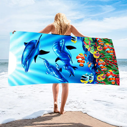 Large Microfiber Beach Towel Quick Dry Sun Protection Absorbent Bath Towel