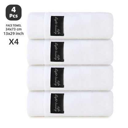 4-Pack 100% Cotton Towels, Soft & Comfortable, High Water Absorbency, Hair-Drying