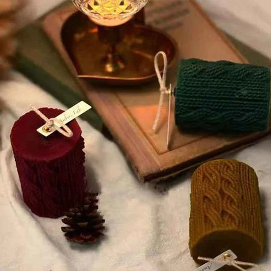 Handmade Wool Scented Candles Soy Wax Warm Winter Retro Home Decorations And Gifts